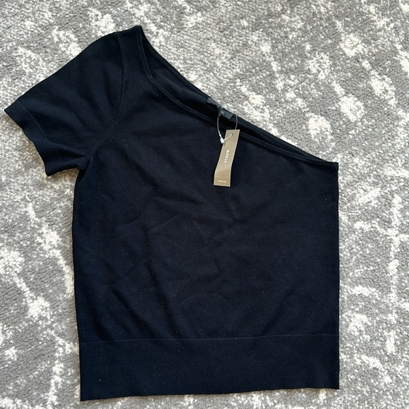 J Crew NWT Form knit one shoulder elbow sleeve top - Picture 5 of 9